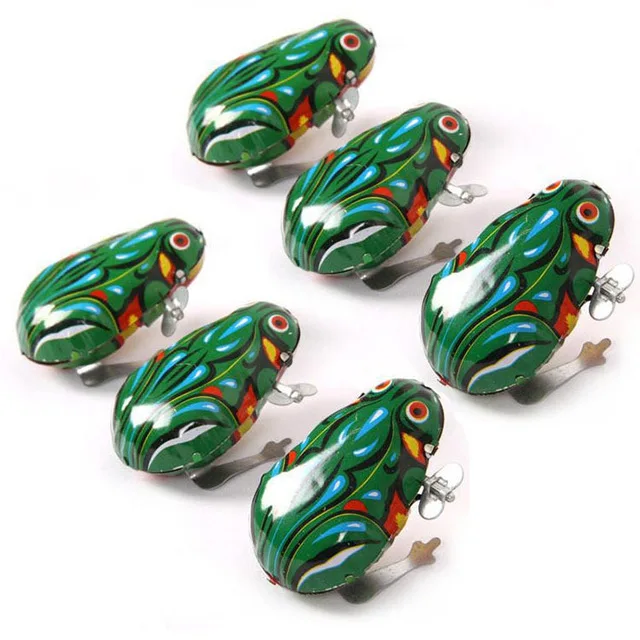 Kids Classic Tin Wind Up Clockwork Toys Jumping Frog Vintage Toy For Children Boys Educational