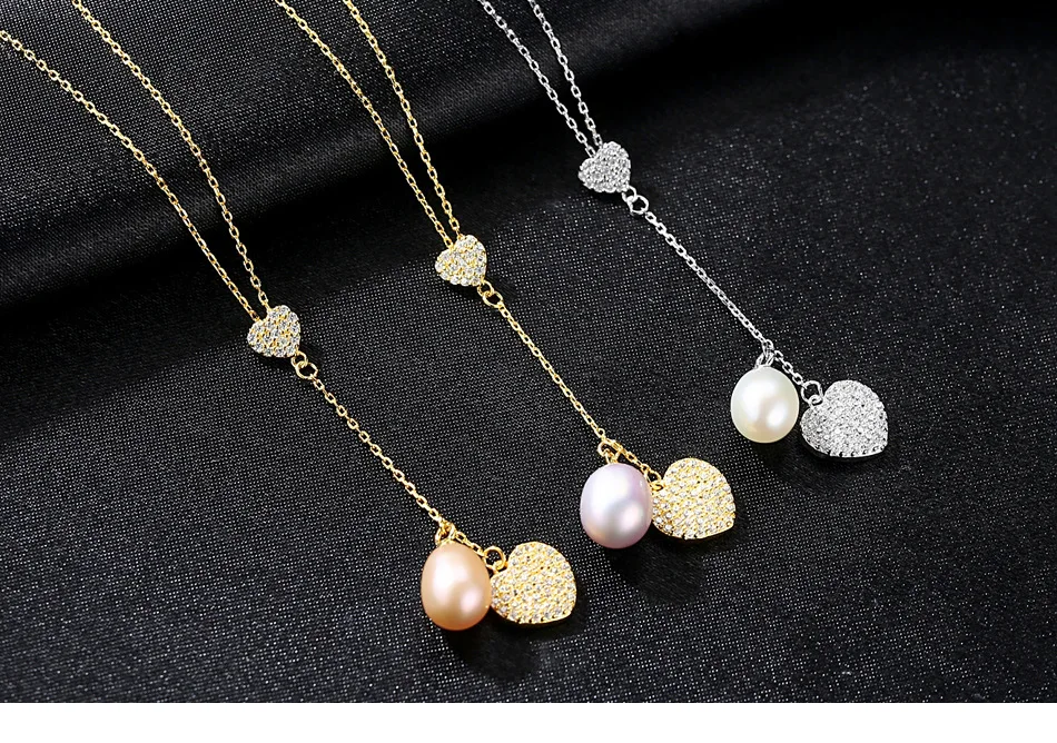 

S925 sterling silver pendant natural freshwater fashion pearl accessories C11