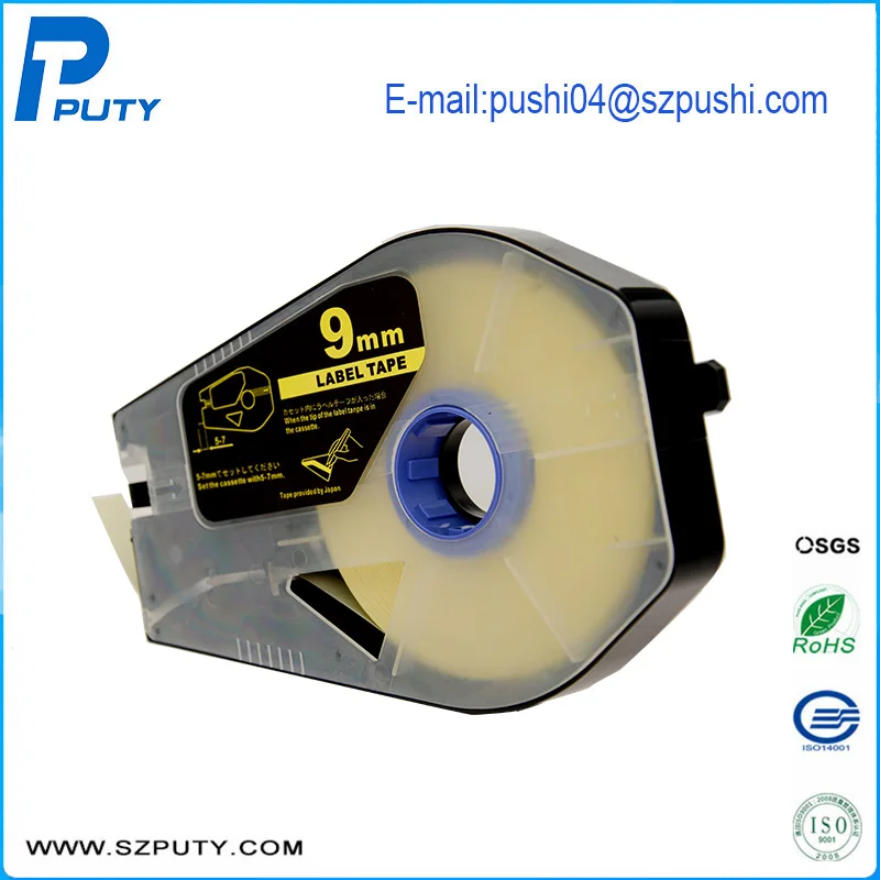 

5PCS 9mm Yellow Label Tapes PT-1109Y Compatible for Canon Electronic Lettering Machine MK-2500 Cable ID Thermal Transfer Printer