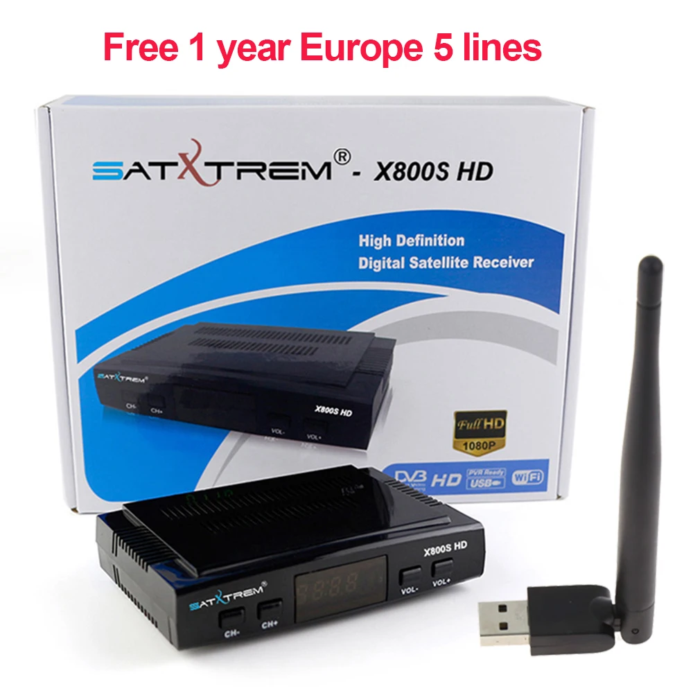 

Satellite BOX X800S HD 1080P DVB-S2 Satellite TV Receiver Support PowerVu Biss Key European Cclines via usb Wifi hot selling