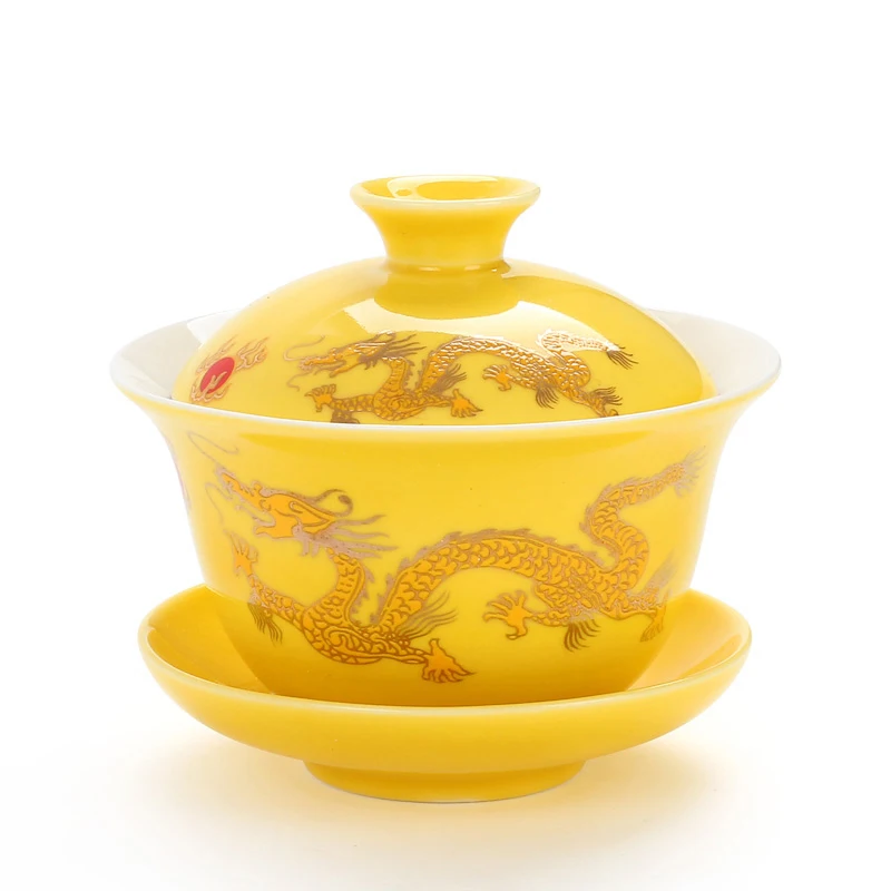 

High quality Chinese gai wan tea set Bone China Tea Sets Dehua gaiwan tea porcelain pot set for travel Beautiful and easy kettle