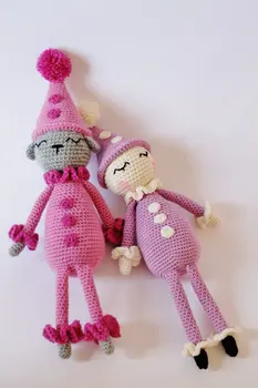 

Crochet Amigurumi Pierrot Clown /Doll Childrens Gift Stuffed Doll Toy rattle