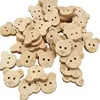 20Pcs/50Pcs/100Pcs Decorative Bear Wooden Buttons Natural Teddy Bear Charms 2Holes Wood Sewing Buttons for Children  7NK247 2