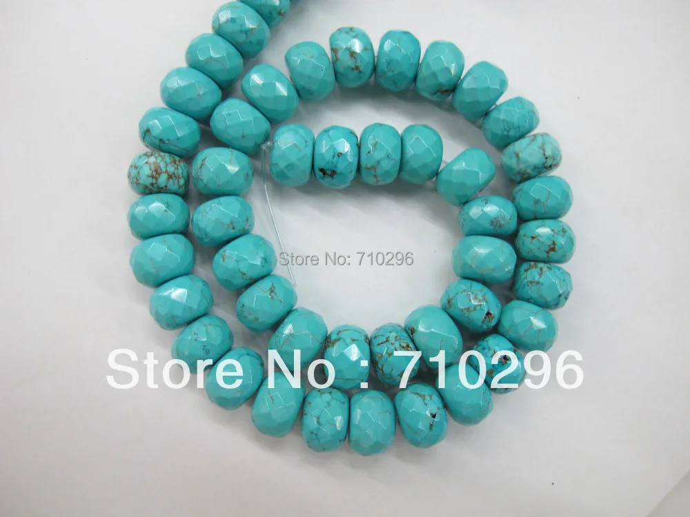Discount beads Natural Turquois e 6X10 mm faeted roundel gem stone