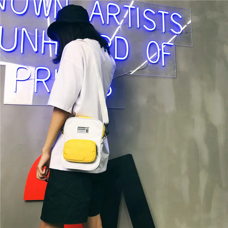 Menghuo Brand New Fashion Women Handbag Panelled Shoulder Bag Leisure Nylon Men Messenger Bag Female Crossbody Bags for Boys BagIMG_6014