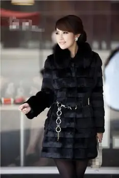 

Imitation rabbit fur coat female 2017 new imitation fox fur collar fashion temperament autumn and winter jacket