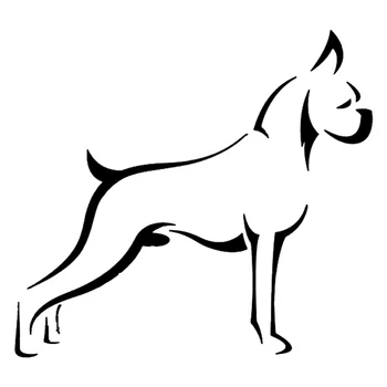 

15.7*14.4CM Boxer Dog Car Stickers Durable Vinyl Decal Car Styling Bumper Accessories Black/Silver S1-0831