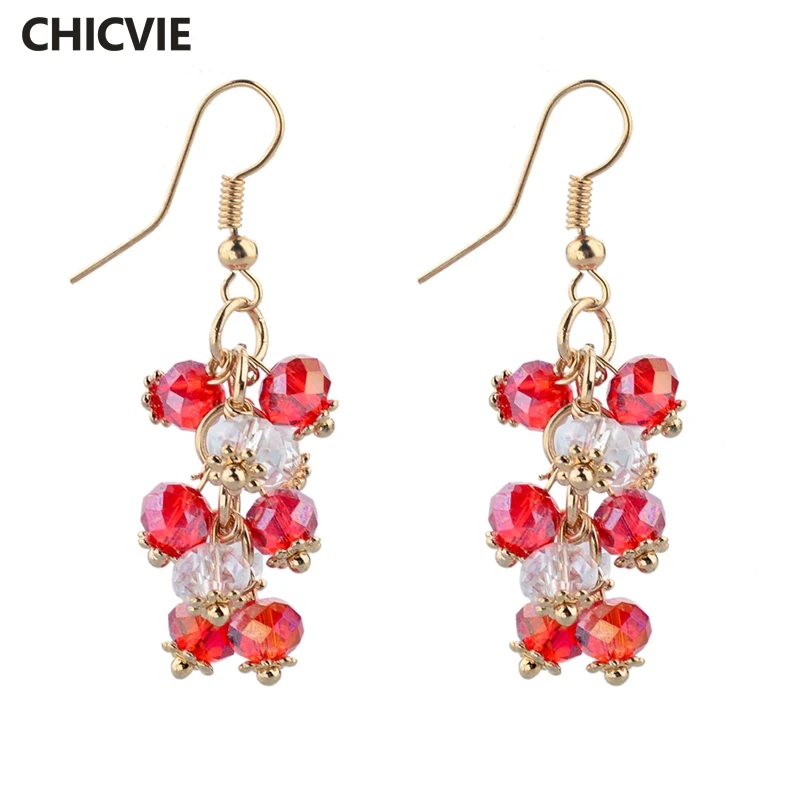 

Fashion Jewelry Gold Plated Drop Earrings Temperament Acrylic Crystal Bead Dangle Earrings Hook Earring For Women SER140303