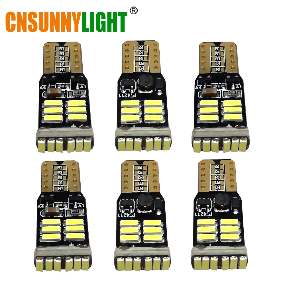 

CNSUNNYLIGHT 6x T10 W5W 194 168 4014 LED Bulbs 12V 24V Car Motorcycle Turn Side License Plate Lights Auto Parking Clearance Lamp