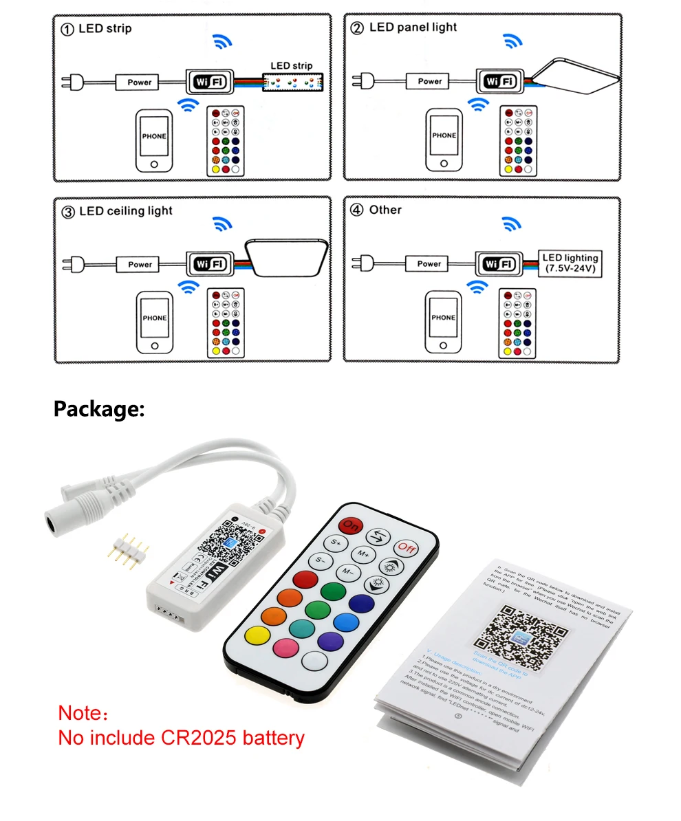 Светодиодный wifi контроллер rgb контроллер 24Key IR RF пульт дистанционного управления 5Key 18A RGB музыкальный звуковой светильник для RGB светодиодной ленты