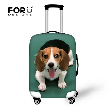

FORUDESIGNS Thick Waterproof Luggage Protective Cover 3D Beagle Corgi Print Luggage Case for 18-30 Inch Cover Travel Accessories