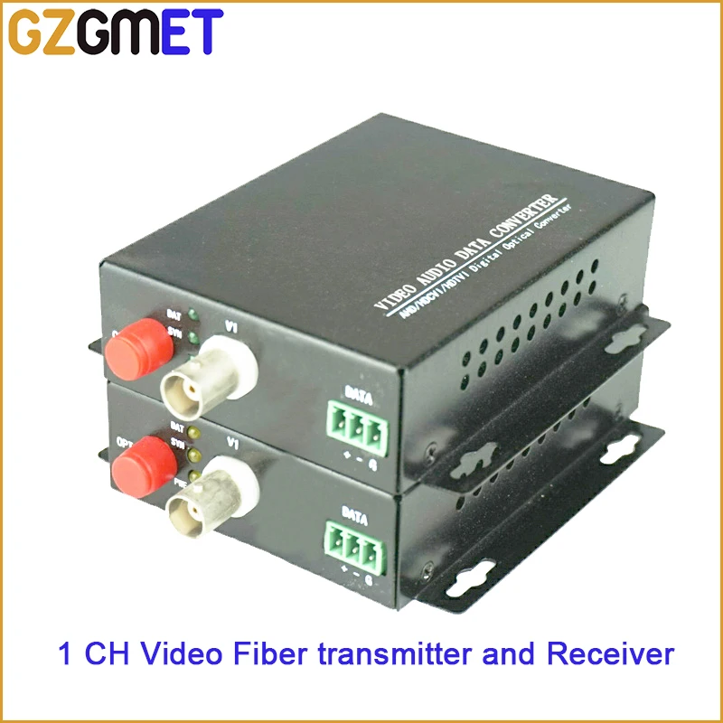 20KM 1 Channel Video Audio Data Fiber Optic Media Converter Transmitter