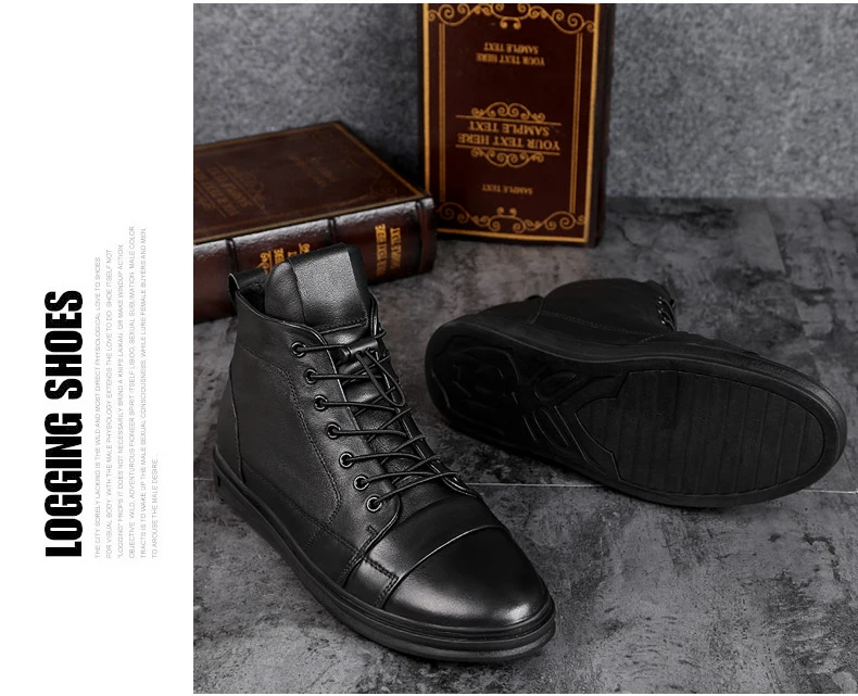 qualidade couro genuíno botas de tornozelo moda
