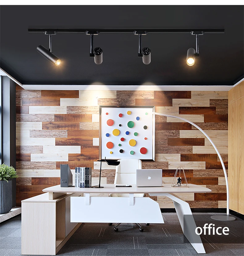 Holofotes de Trilho Girar Faixa Cob Aisilan Preto Branco Ferroviário Luzes Luminárias 7w Led Luz 16 Luzes e Iluminação