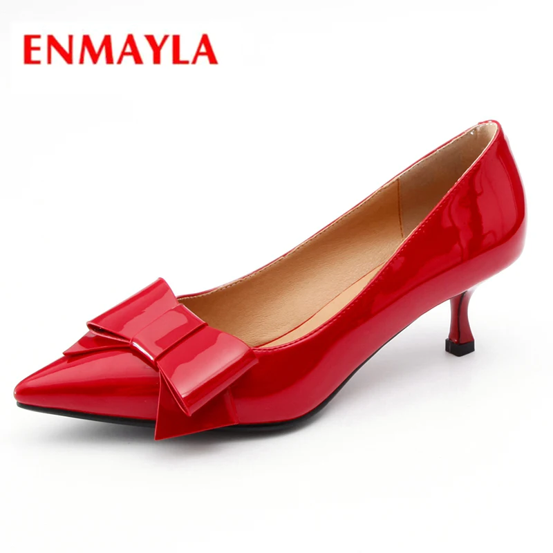 

ENMAYLA Hot selling Women fashion pointed toe butterfly-knot slip-on pumps lady elegant solid high heel pumps ZYL543