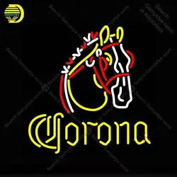 Неоновая вывеска для Corona лошадь неоновая лампа знак Декор пива паб светлую комнату неоновые огни знак стеклянной трубки Iconic Light anuncio luminoso
