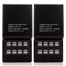 2pcs 16 Port USB Charger Base 35W USB Charging Dock Built in Spare Fuse for Professional