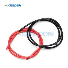 2 шт./лот 10/12/14/16 AWG Электрический провод мягкий силиконовый высокое Температура Гибкая Медь кабель черный, красный для RC игрушки