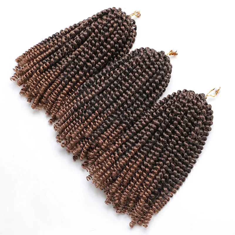 

MERISIHAIR 8 inch Fluffy Crochet Braids Spring Twists Hair Synthetic Hair Extensions Braids Kinky Curly Twists 110g/pack