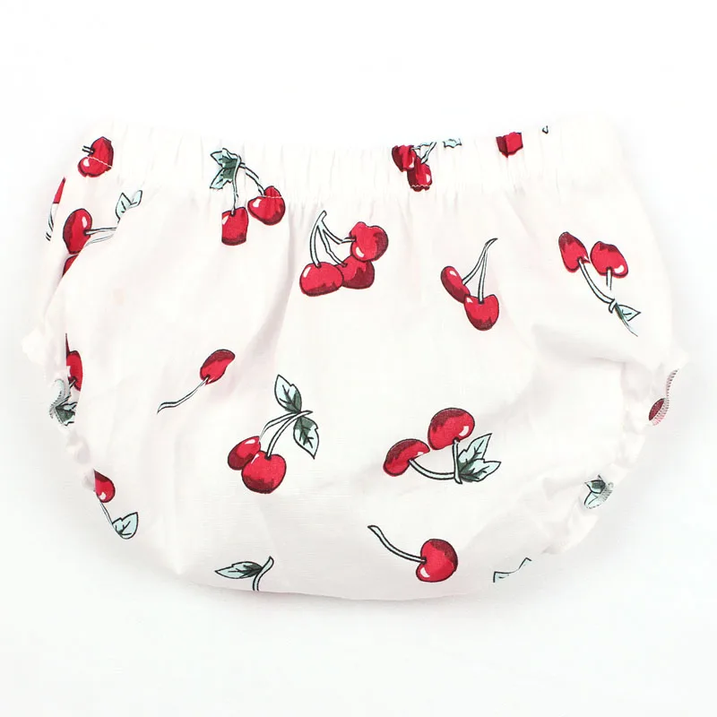 Newborn Baby Summer Cherry Ruffle Bloomers Little Girl Cotton Diaper Cover Toddler Lipstick Shorts Infant (5)