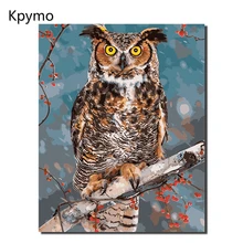 Рамка фото картина по номерам DIY Рисование на холсте по номерам 40*50 см домашний Декор стены искусства совы VA-0184