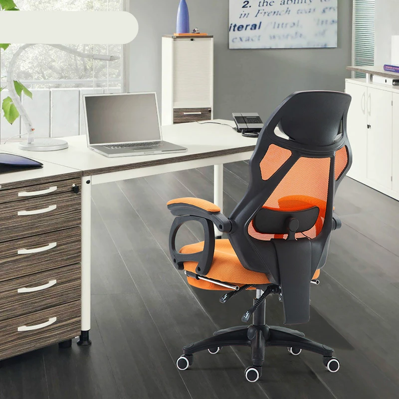 قماش شبكي المنزلية كرسي الكمبيوتر متعددة الوظائف تدليك رفع استدارة كرسي مكتب مستلق قطب كرسي بمسند للقدم