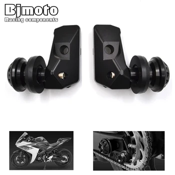 

BJMOTO CNC Motorcycle Rear Axle Spindle Chain Adjuster Blocks with Spool Sliders For Yamaha YZF R25 R3 MT-03 MT-25 YZF-R3 ABS
