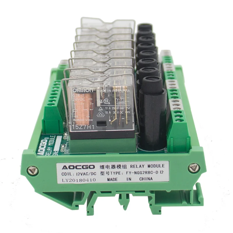 8 канальный 1 SPDT DIN рейку OMRON G2R 12V DC/AC с предохранителем интерфейс релейный