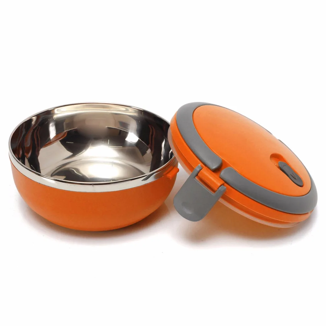 Mayitr Stainless Steel 650ML 1Layer Thermal Insulated Lunch Box Bento Food Container Ecofriendly Picnic Food Box 3 Colors