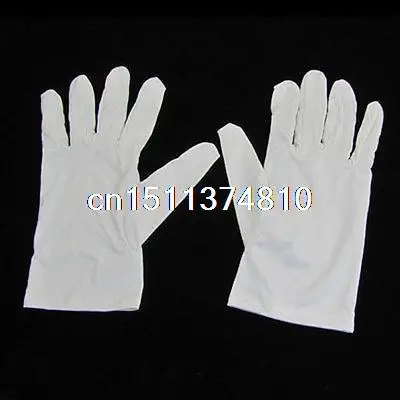 

Unisex White Microfiber Jewelry Watch Anti Fingerprints Gloves Pair