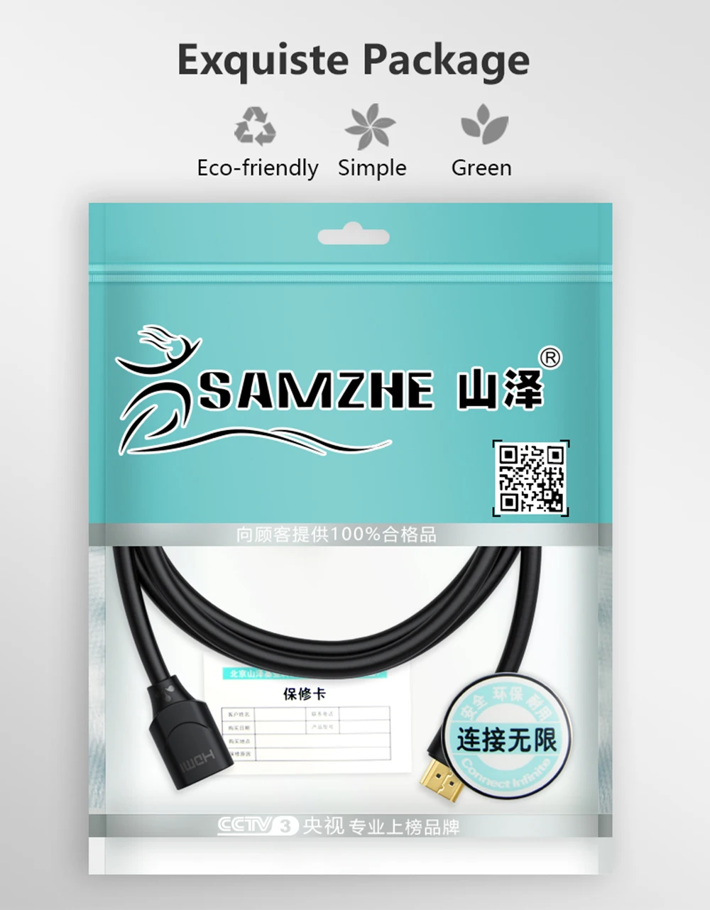 SAMZHE HDMI1.4 кабель удлинитель для мужчин и женщин 0,5 м/1 м/1,5 м/2 м/3 м расширение HDMI для компьютера/HDTV/ноутбука/проектора