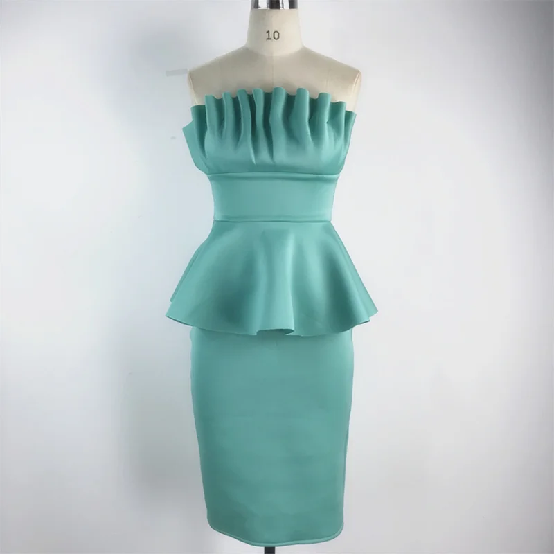 Women's Bodycon Peplum Dress Off-Shoulder Dinner Date Night Celebrate Party Club Tight Evening Tunic Christmas Clothes image 4