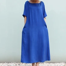 Дизайн цельнокроеное платье свободное элегантное льняное цельнокроеное платье парадное платье 16358-6