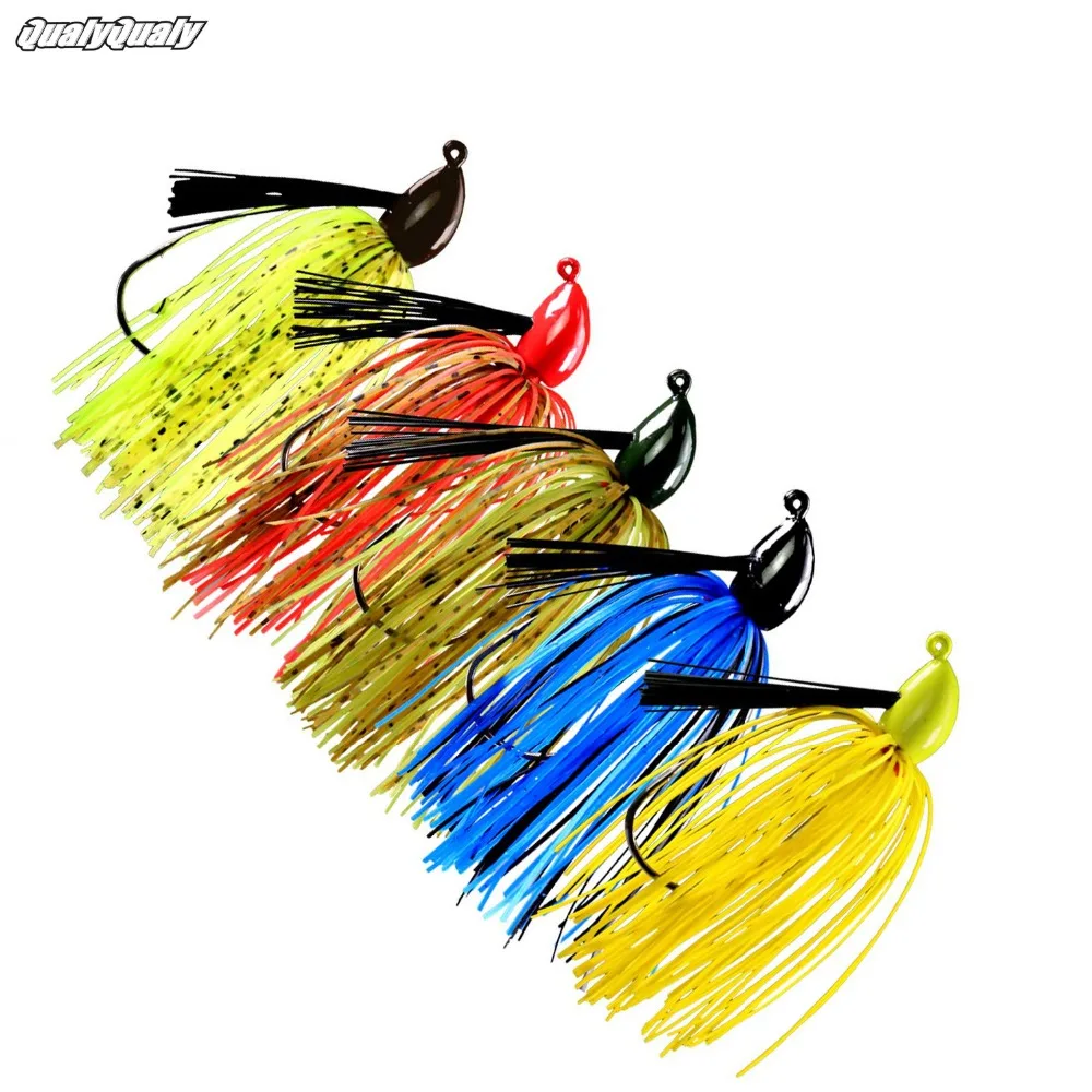 

1Pcs/3pcs 16g Fishing Jig Lures For Bass Mixed Colour Artificial Bait Lead Skirt Rubber Fishing Bait Jig Fishing Lures
