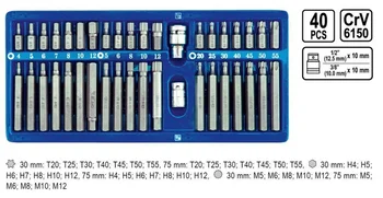 

Vorel torx, spline, hex screwdriver bit set 40 pcs