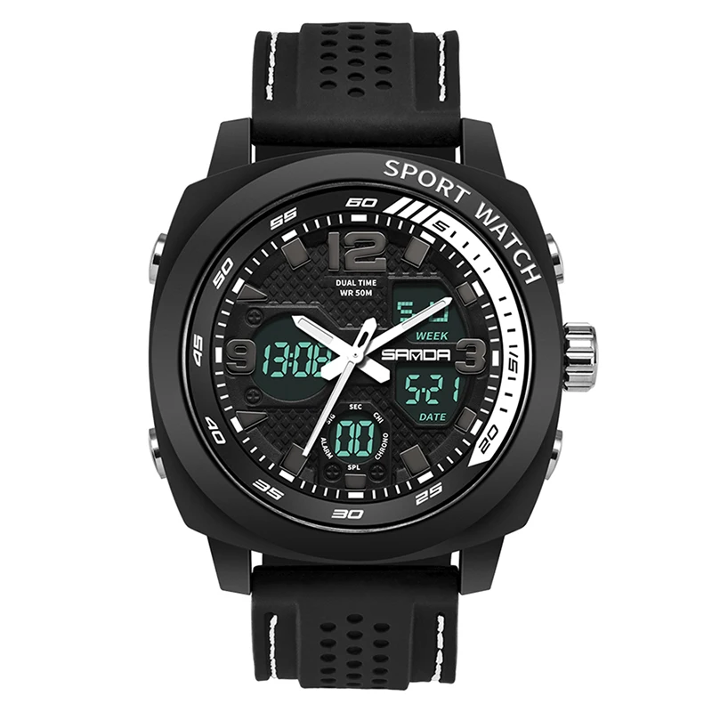 

Sanda 790 Men's Sports Watch hot sales 3atm waterproof Dual display electronic watches New designer men's diving watch
