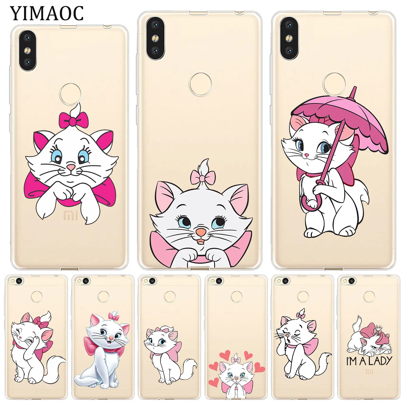 

YIMAOC The cartoon AristoCats Marie Cat Case for Xiaomi Redmi K20 Pro 7A 6A 4A 4X S2 GO Note 8 7 6 5 Pro Plus 4 Cover