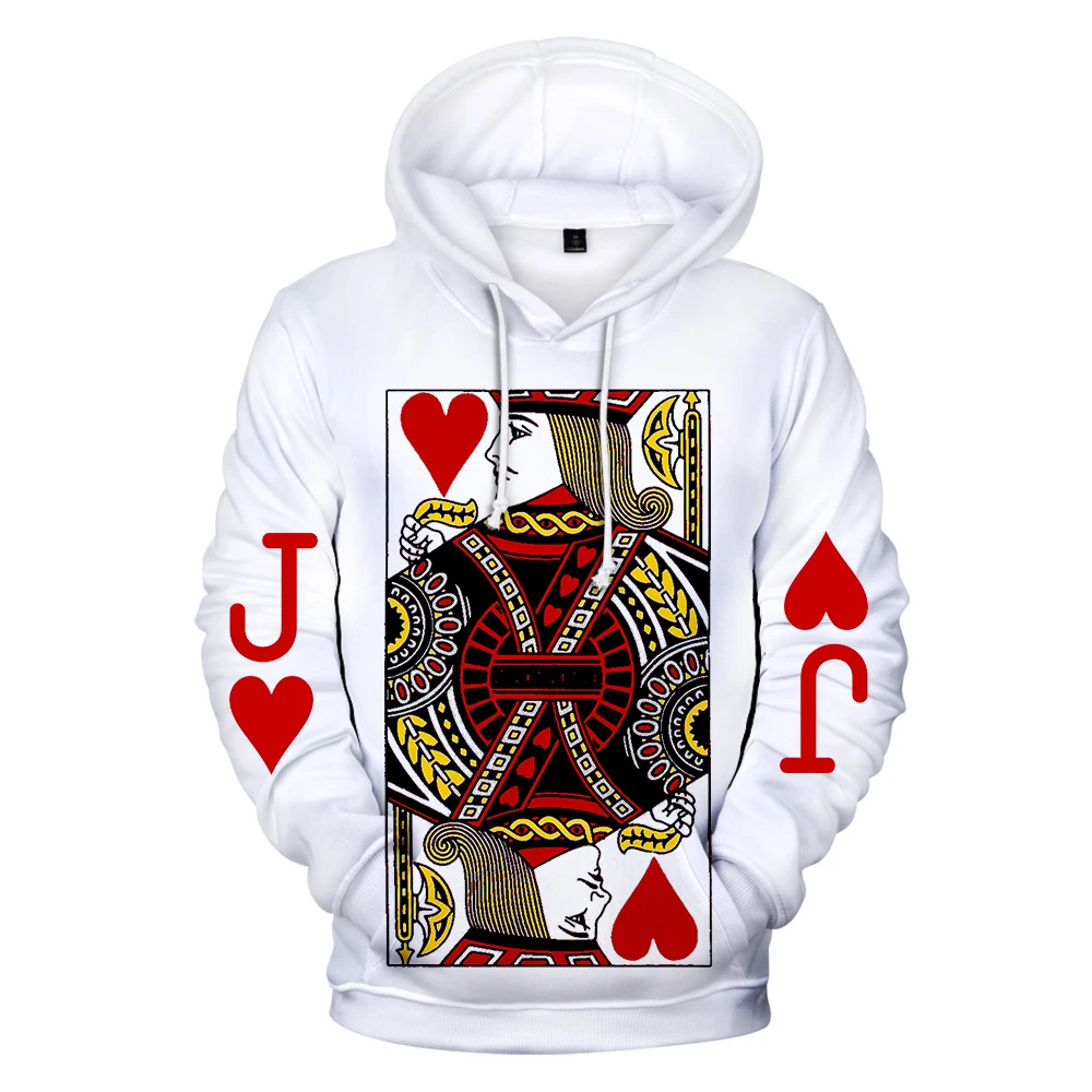 Men's hooded Poker 3D Hoodies Men Women couples spring and autumn wear ...