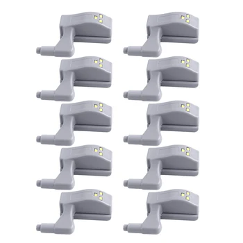 

10pcs/5pcs Universal Hinge LED Sensor Light Kitchen Bedroom Living Room Cabinet Cupboard Closet Wardrobe 0.25W Warm Light