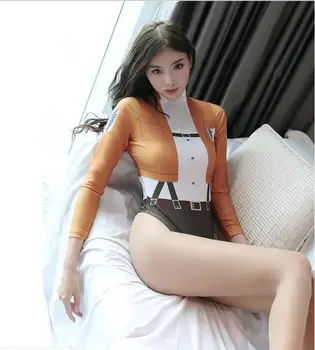 

Cosplay Anime Swimsuits Attack on Titan Costume SUKUMIZU Nylon Swimsuit Costume Cosplay Su ku New Fashion Costume Drop Ship