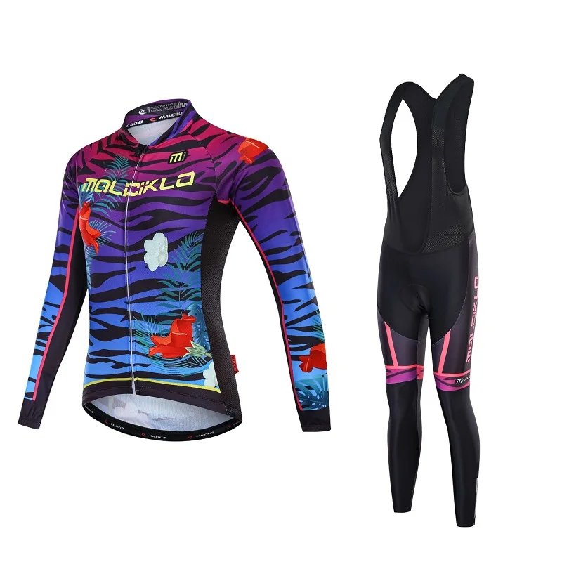 2018 Malciklo Pro Women Winter Thermal Fleece Pro Team Long Sleeve Ski