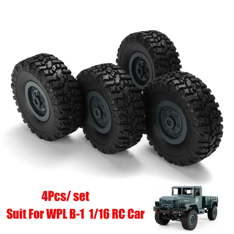 

4 Pcs Replacement B-1 65x25mm Blue Wheel High Quality Run Smoothly Complete 1:16 Spare Parts for WPL B-1 1/16 RC Car Rubber