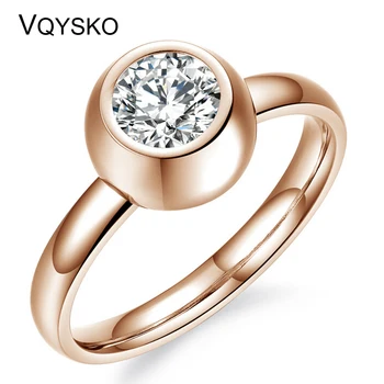 

New Arrival Europe and USA Removable Crystal Ring Wholesale Titanium Steel Engagement Jewelry Rings for Women Costume Accessory