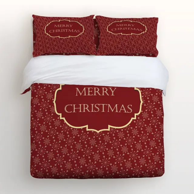 Christmas 4 Piece Bed Sheets Set, Christmas Snowflake Background Merry