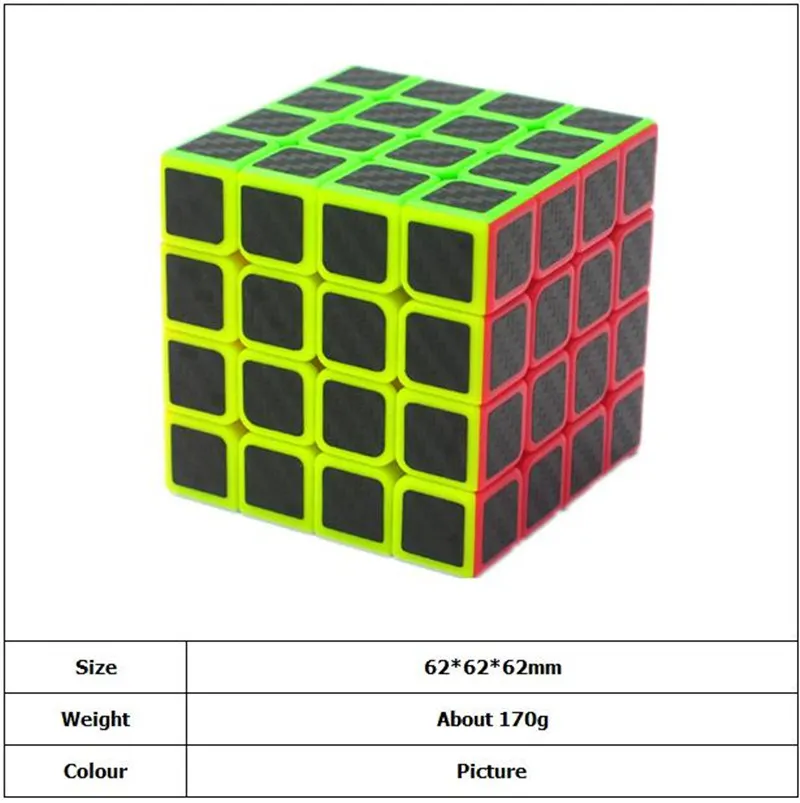 9 видов углеродного волокна стикер Скорость Magic Cube 2x2 3x3 4x4 5x5 Cube детские игрушки-головоломки Дети подарок игрушка молодежи взрослых инструкция кубик рубика - Цвет: 4X4