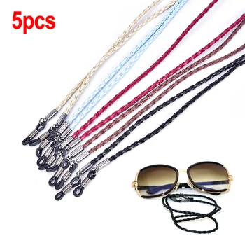 

5Pcs Colorful Leather Glasses Strap Lanyards Neck String Anti-slip Sunglasses Eyeglass Cord Holder Eyewear Retainer