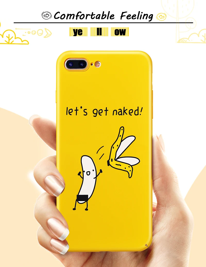 Hisomone Funny Cartoon Phone Case For iPhone 6 6S Plus Case Cute Patterned Back Cover For iPhone 8 7 Plus X Cases Yellow Capa