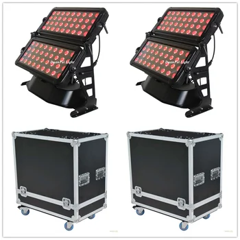 

2 pcs with flight case led waterproof outdoor double head wall lighting 72x10w rgbw 4in1 led city color light 72 led wall wash