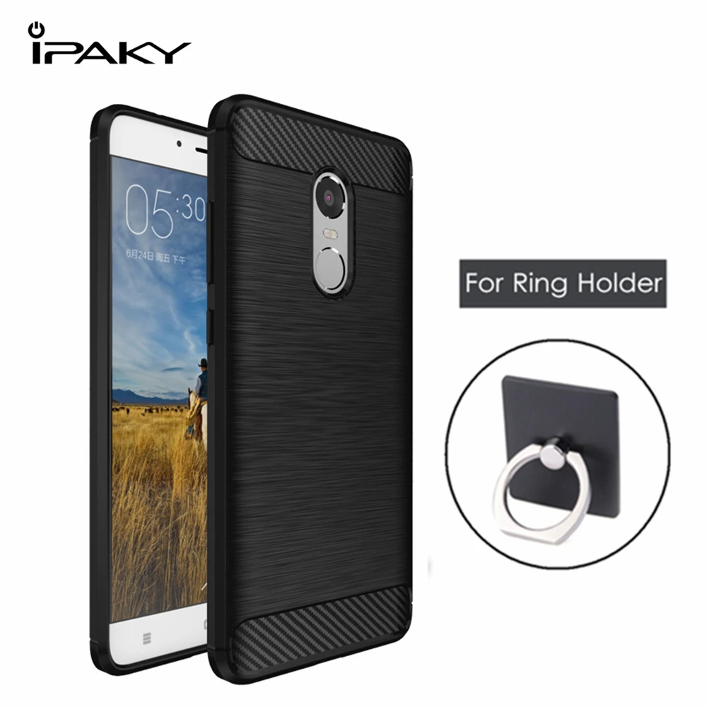 

iPaky for Xiaomi Redmi Note 4 MTK Case Cover Soft TPU Silicone Cover Redmi Note 4 MeidaTek Case + Ring Holder Protective Shield