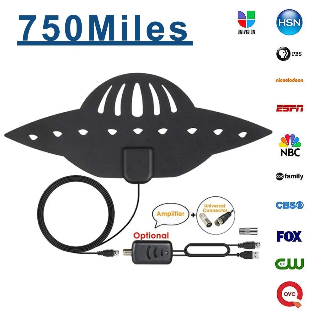 UFO shape 750Miles 4K HD ТВ антенна с приемником сигнала Усилитель 28dB с высоким коэффициентом усиления цифровая ТВ антенна FM/VHF/UHF мини DVB-T